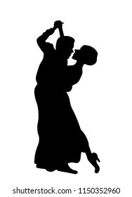 Dancing couple silhouette