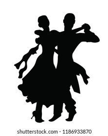 Dancing couple silhouette