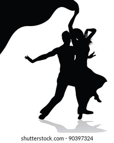 Dancing couple  silhouette (also available jpeg version)