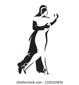 Dancing couple. Stylised image of tango dancers.