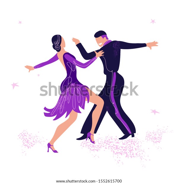 Dancing Couple Trendy Vector Illustration Professional Stock Vector ...