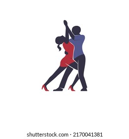 diseño de ilustración de vector de pareja de baile