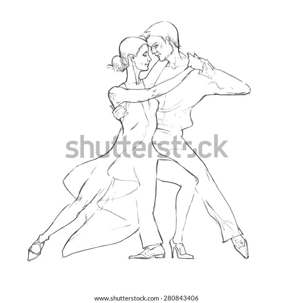 Dancing Couple Vector Sketch Stock Vector (Royalty Free) 280843406