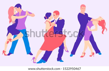 Dancing couples.
Dancing couples in beautiful costumes
