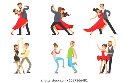 Professional Dancer Couple Dancing Tango Waltz Stock Vector (royalty 