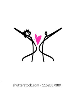 Dancing couple.Vector illustration.