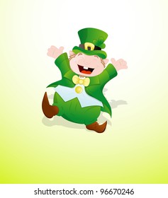 Dancing Cute Leprechaun-St. Patrick's Day Cartoon Vector Illustration
