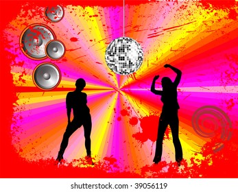 dancing disco stars - vector