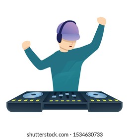 Dancing dj music icon. Cartoon of dancing dj music vector icon for web design isolated on white background