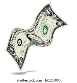 A Dancing Dollar Bill Vector illustration with space for text