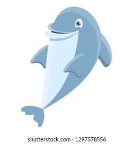 Dancing dolphin icon. Cartoon of dancing dolphin vector icon for web design isolated on white background