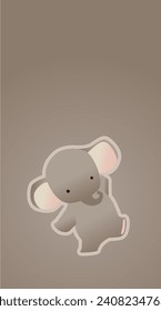 Dancing elephant calf display wallpaper illustration background