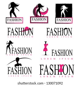 Dancing Fashion Woman Silhouette Isolated On White Background Set - Vector Illustration, Graphic Design Editable For Your Design. Logo Symbol