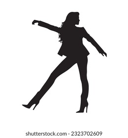 dancing figure silhouette illustration black and white