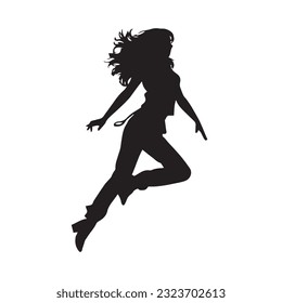 dancing figure silhouette illustration black and white