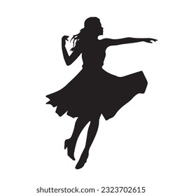 dancing figure silhouette illustration black and white
