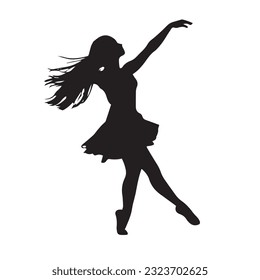 dancing figure silhouette illustration black and white