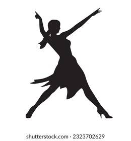 dancing figure silhouette illustration black and white