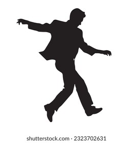 dancing figure silhouette illustration black and white