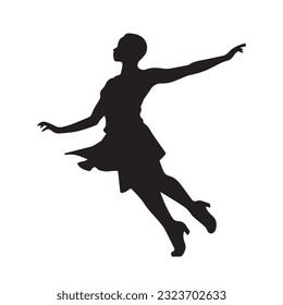 dancing figure silhouette illustration black and white