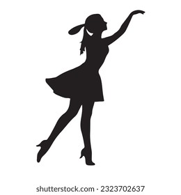 dancing figure silhouette illustration black and white