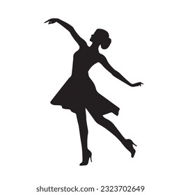 dancing figure silhouette illustration black and white