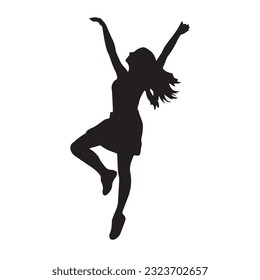 dancing figure silhouette illustration black and white