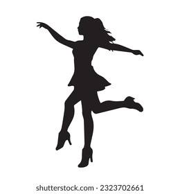 dancing figure silhouette illustration black and white