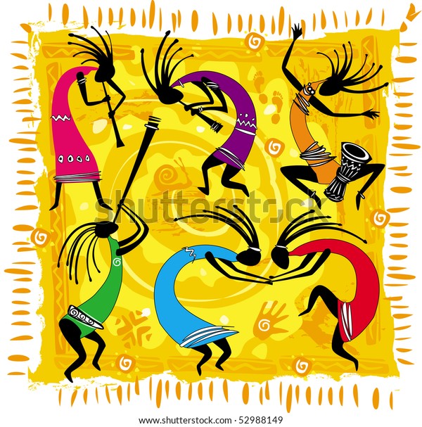 pop art dancing figures