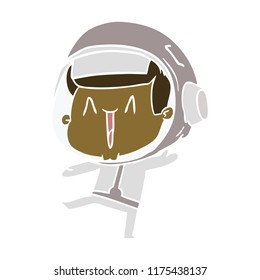 astronauta de dibujos animados con estilo de color plano bailando