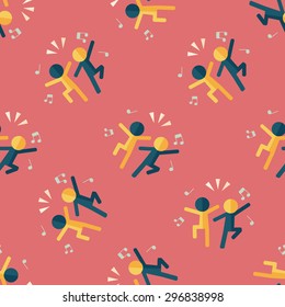 Dancing flat icon,eps10 seamless pattern background