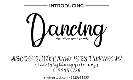 Dancing Font Stylish brush painted an uppercase vector letters, alphabet, typeface