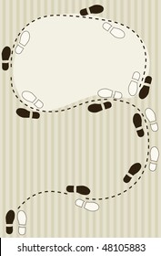 Dancing footstep diagram background with copy space.