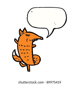 zorro bailarín con viñeta de burbuja de voz