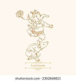 Bailando Ganesh en Mooshak (Ratón) por Ganesh Chathurthi o Vinayaka Chathurthi