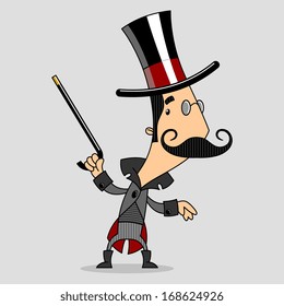 dancing gentleman in top hat and cane