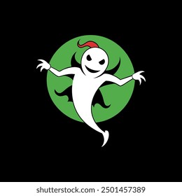 Dancing Ghost Logo Vector Icons Symbol Design Illustration