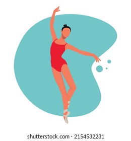Dancing girl. Ballerina. Vector illustration. Poster, flyer, banner, postcard.