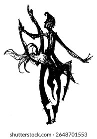 Dançando. Garota e menino dançando. Dança selvagem. Aulas de dança