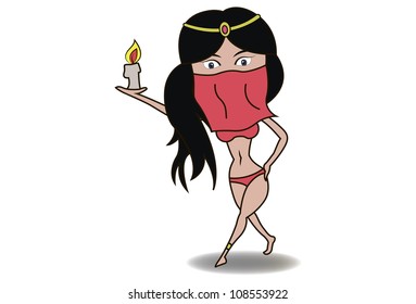 dancing girl with a candle