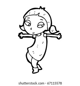dancing girl cartoon