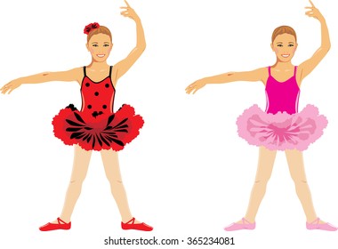 Dancing girl. Children ballet. Vector