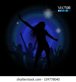 The dancing girl in a disco