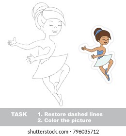 Dancing Girl. Dot to dot educational game for kids.