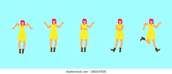 dancing girl icon for party background, vector illustration in eps10