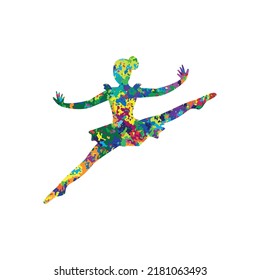 dancing girl illustration wall art digital Print