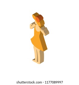 Dancing girl isometric left top view 3D icon