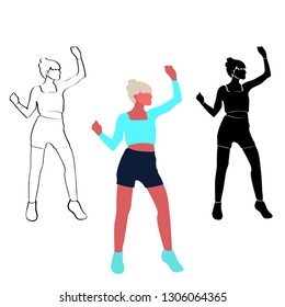 Dancing girl,  Modern dance, on white background - vector