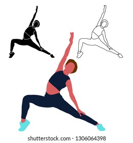 Dancing girl,  Modern dance, on white background - vector
