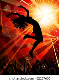 Dancing girl in the nightclub